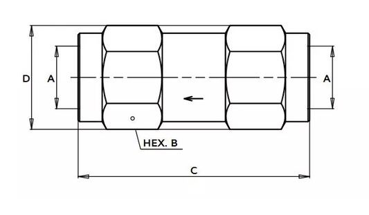 Stucchi 810201103 VU 12 NPT 5 PSI NPT Válvula de retención