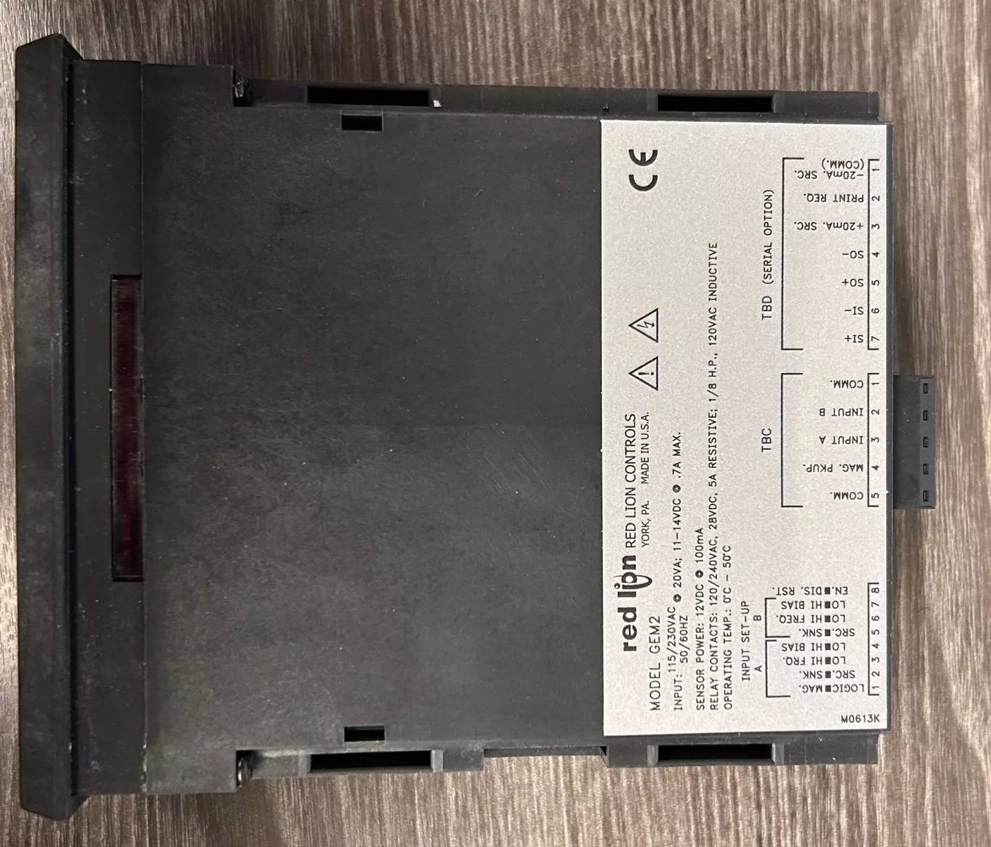 RED LION GEM20060 LED DIGITAL COUNTER 6 DIGIT USED