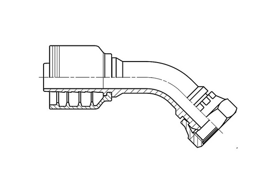 F2-0606-BSPFS45 British Standard Pipe Female with Swivel and 45° Bend