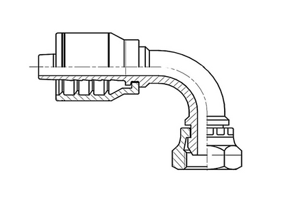 F2-0606-BSPFS90 British Standard Pipe Female with Swivel and 90° Bend