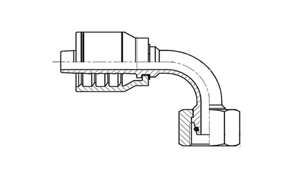 F2-0412-DLFS90 Din Light Female With Swivel 90° Bend