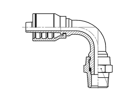 F2-0606-OBMS90-B O-Ring Boss Male with Swivel and 90° Bend