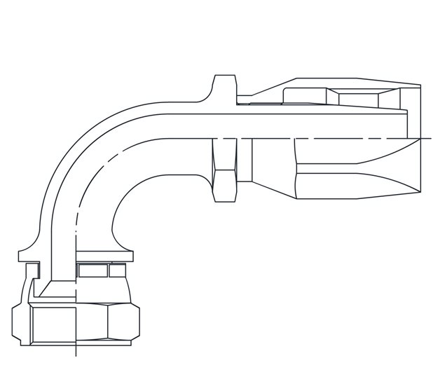 F2-0405-JFS90M JIC Male With Swivel, 90° Bend