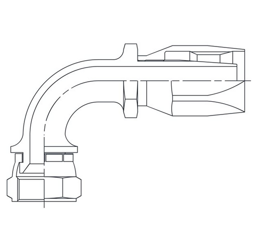 F2-0405-JFS90M JIC Male With Swivel, 90° Bend